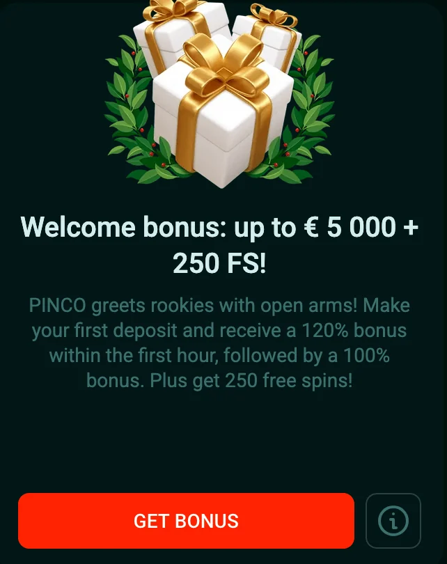 Welcome Bonus Pinko Canada casino Official
